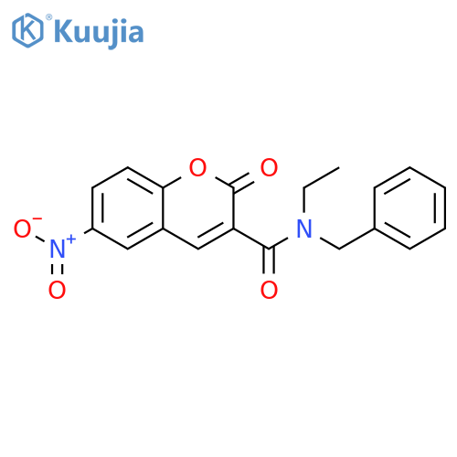 N-benzyl-N-ethyl-6-nitro-2-oxo-2H-chromene-3-carboxamide structure
