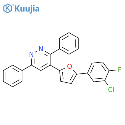 4-5-(3-chloro-4-fluorophenyl)furan-2-yl-3,6-diphenylpyridazine structure