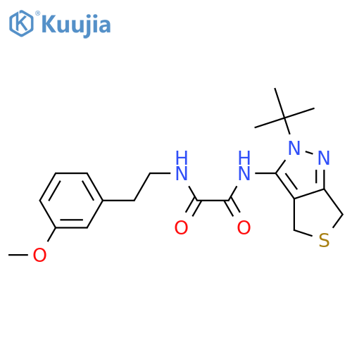 N-{2-tert-butyl-2H,4H,6H-thieno3,4-cpyrazol-3-yl}-N'-2-(3-methoxyphenyl)ethylethanediamide structure