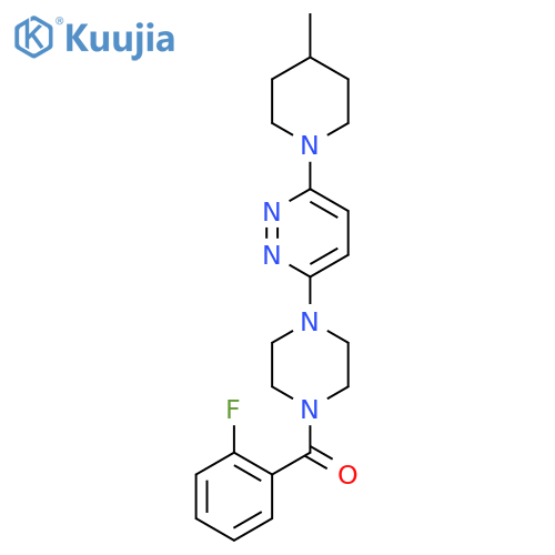 3-4-(2-fluorobenzoyl)piperazin-1-yl-6-(4-methylpiperidin-1-yl)pyridazine structure