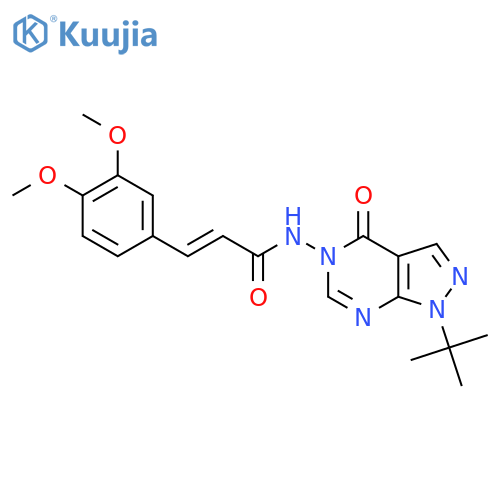 (2E)-N-{1-tert-butyl-4-oxo-1H,4H,5H-pyrazolo3,4-dpyrimidin-5-yl}-3-(3,4-dimethoxyphenyl)prop-2-enamide structure