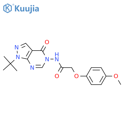 N-{1-tert-butyl-4-oxo-1H,4H,5H-pyrazolo3,4-dpyrimidin-5-yl}-2-(4-methoxyphenoxy)acetamide structure