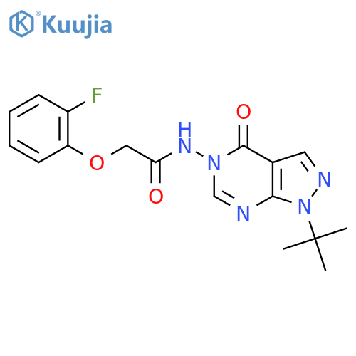 N-{1-tert-butyl-4-oxo-1H,4H,5H-pyrazolo3,4-dpyrimidin-5-yl}-2-(2-fluorophenoxy)acetamide structure