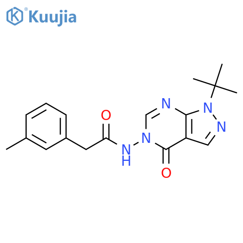 N-{1-tert-butyl-4-oxo-1H,4H,5H-pyrazolo3,4-dpyrimidin-5-yl}-2-(3-methylphenyl)acetamide structure