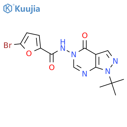 5-bromo-N-{1-tert-butyl-4-oxo-1H,4H,5H-pyrazolo3,4-dpyrimidin-5-yl}furan-2-carboxamide structure