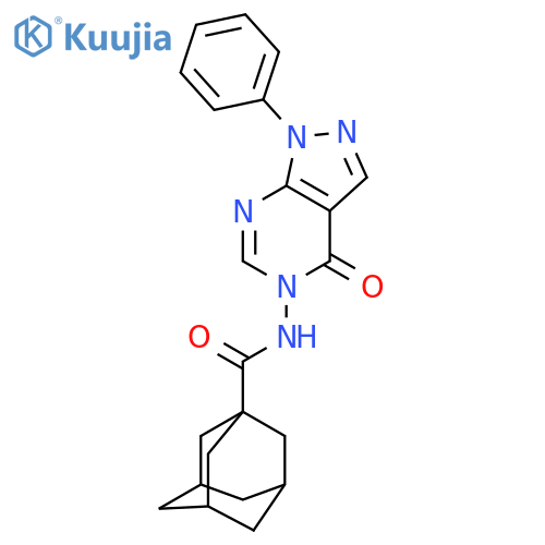 N-{4-oxo-1-phenyl-1H,4H,5H-pyrazolo3,4-dpyrimidin-5-yl}adamantane-1-carboxamide structure