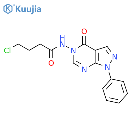 4-chloro-N-{4-oxo-1-phenyl-1H,4H,5H-pyrazolo3,4-dpyrimidin-5-yl}butanamide structure