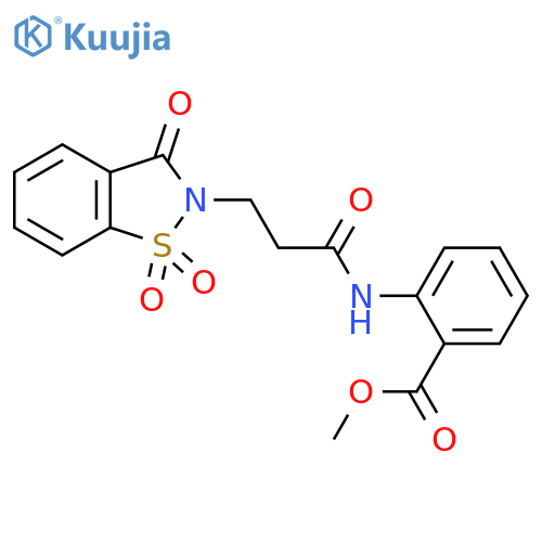 methyl 2-3-(1,1,3-trioxo-2,3-dihydro-1lambda6,2-benzothiazol-2-yl)propanamidobenzoate structure