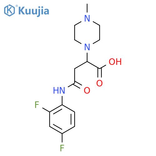 3-(2,4-difluorophenyl)carbamoyl-2-(4-methylpiperazin-1-yl)propanoic acid structure