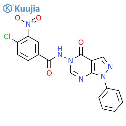 4-chloro-3-nitro-N-{4-oxo-1-phenyl-1H,4H,5H-pyrazolo3,4-dpyrimidin-5-yl}benzamide structure