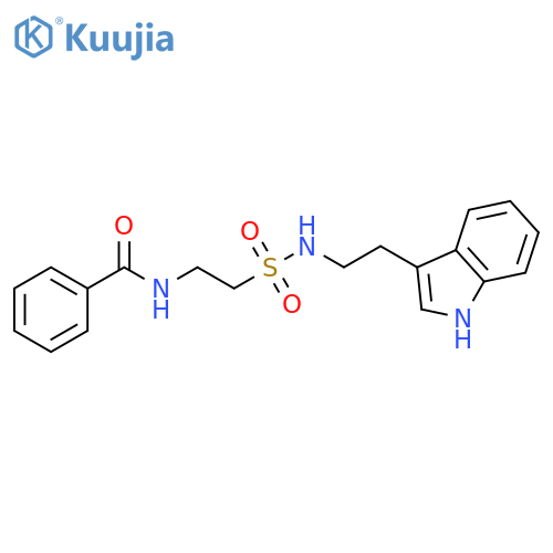 N-(2-{2-(1H-indol-3-yl)ethylsulfamoyl}ethyl)benzamide structure
