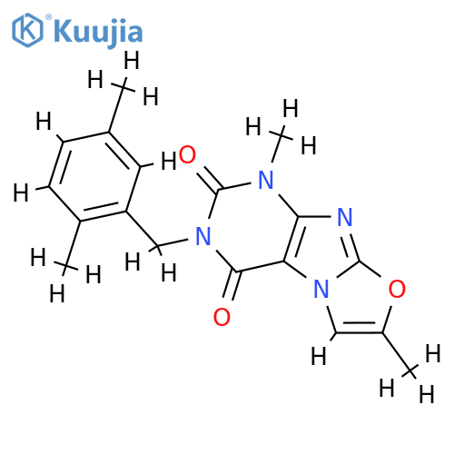 3-(2,5-dimethylphenyl)methyl-1,7-dimethyl-1H,2H,3H,4H-1,3oxazolo3,2-gpurine-2,4-dione structure