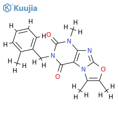 1,6,7-trimethyl-3-(2-methylphenyl)methyl-1H,2H,3H,4H-1,3oxazolo3,2-gpurine-2,4-dione structure