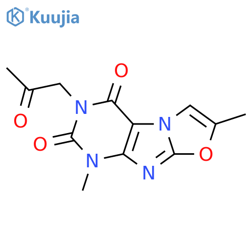 1,7-dimethyl-3-(2-oxopropyl)-1H,2H,3H,4H-1,3oxazolo3,2-gpurine-2,4-dione structure