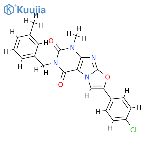 7-(4-chlorophenyl)-1-methyl-3-(3-methylphenyl)methyl-1H,2H,3H,4H-1,3oxazolo3,2-gpurine-2,4-dione structure
