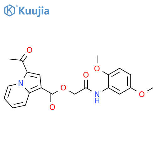 (2,5-dimethoxyphenyl)carbamoylmethyl 3-acetylindolizine-1-carboxylate structure