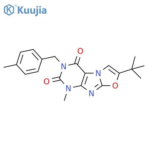 7-tert-butyl-1-methyl-3-(4-methylphenyl)methyl-1H,2H,3H,4H-1,3oxazolo3,2-gpurine-2,4-dione structure