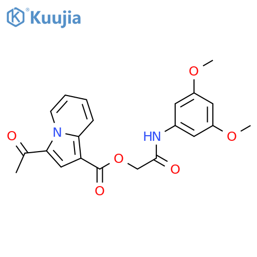 (3,5-dimethoxyphenyl)carbamoylmethyl 3-acetylindolizine-1-carboxylate structure