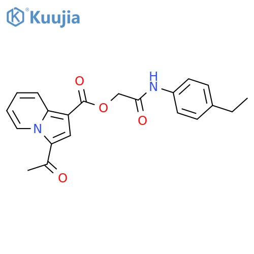 (4-ethylphenyl)carbamoylmethyl 3-acetylindolizine-1-carboxylate structure