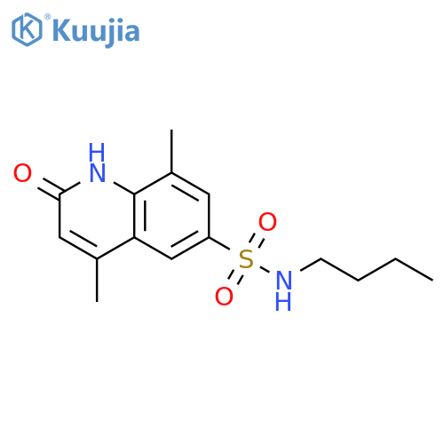 N-butyl-4,8-dimethyl-2-oxo-1,2-dihydroquinoline-6-sulfonamide structure