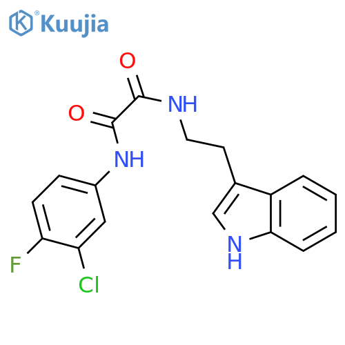 N'-(3-chloro-4-fluorophenyl)-N-2-(1H-indol-3-yl)ethylethanediamide structure
