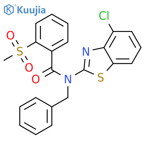 N-benzyl-N-(4-chloro-1,3-benzothiazol-2-yl)-2-methanesulfonylbenzamide structure