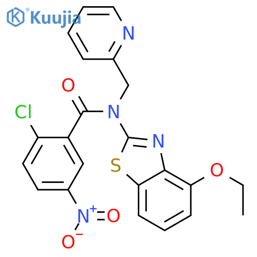 2-chloro-N-(4-ethoxy-1,3-benzothiazol-2-yl)-5-nitro-N-(pyridin-2-yl)methylbenzamide structure