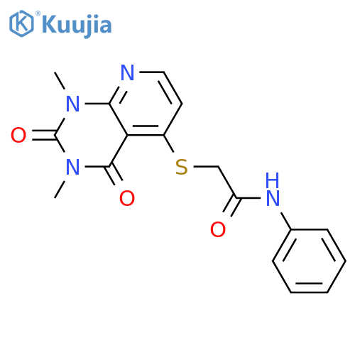 2-({1,3-dimethyl-2,4-dioxo-1H,2H,3H,4H-pyrido2,3-dpyrimidin-5-yl}sulfanyl)-N-phenylacetamide structure