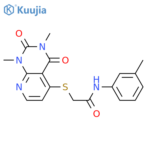 2-({1,3-dimethyl-2,4-dioxo-1H,2H,3H,4H-pyrido2,3-dpyrimidin-5-yl}sulfanyl)-N-(3-methylphenyl)acetamide structure