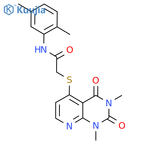 2-({1,3-dimethyl-2,4-dioxo-1H,2H,3H,4H-pyrido2,3-dpyrimidin-5-yl}sulfanyl)-N-(2,5-dimethylphenyl)acetamide structure