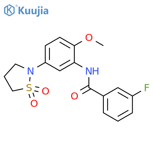 N-5-(1,1-dioxo-1lambda6,2-thiazolidin-2-yl)-2-methoxyphenyl-3-fluorobenzamide structure
