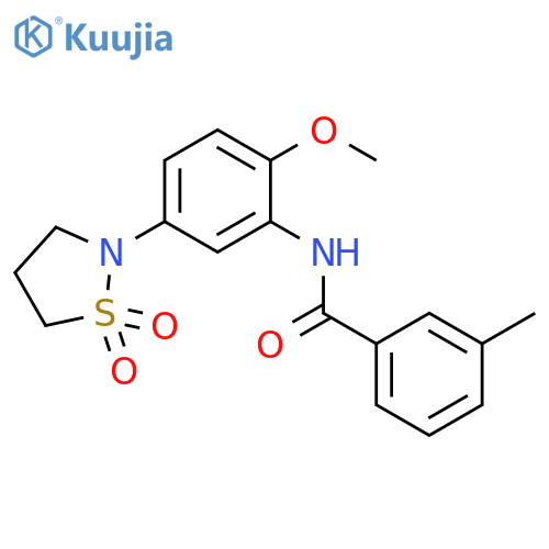 N-5-(1,1-dioxo-1lambda6,2-thiazolidin-2-yl)-2-methoxyphenyl-3-methylbenzamide structure