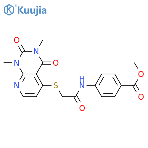 methyl 4-2-({1,3-dimethyl-2,4-dioxo-1H,2H,3H,4H-pyrido2,3-dpyrimidin-5-yl}sulfanyl)acetamidobenzoate structure