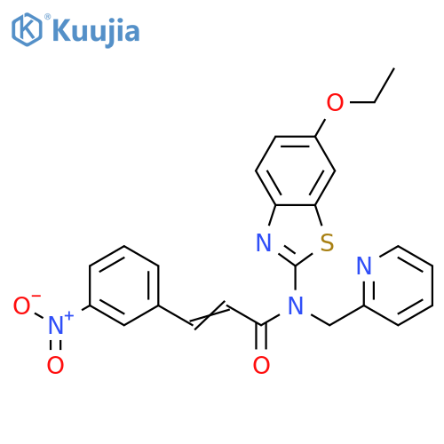 (2E)-N-(6-ethoxy-1,3-benzothiazol-2-yl)-3-(3-nitrophenyl)-N-(pyridin-2-yl)methylprop-2-enamide structure