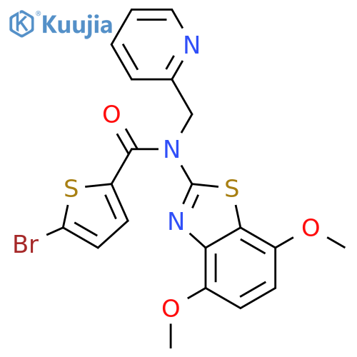 5-bromo-N-(4,7-dimethoxy-1,3-benzothiazol-2-yl)-N-(pyridin-2-yl)methylthiophene-2-carboxamide structure