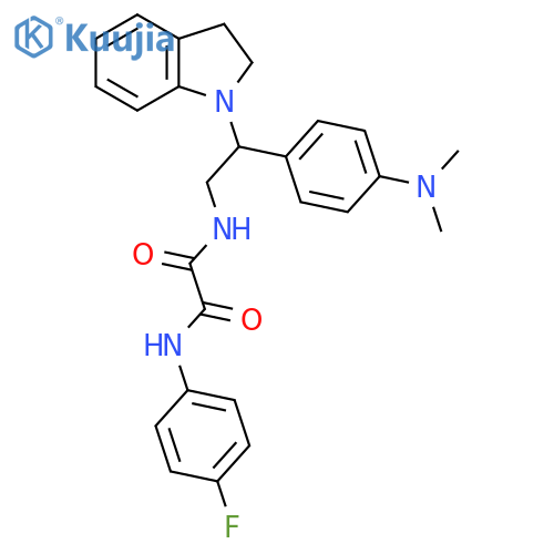 N-2-(2,3-dihydro-1H-indol-1-yl)-2-4-(dimethylamino)phenylethyl-N'-(4-fluorophenyl)ethanediamide structure