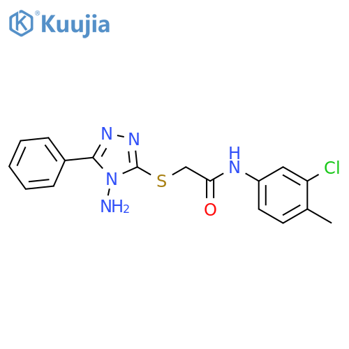 2-(4-amino-5-phenyl-4H-1,2,4-triazol-3-yl)sulfanyl-N-(3-chloro-4-methylphenyl)acetamide structure