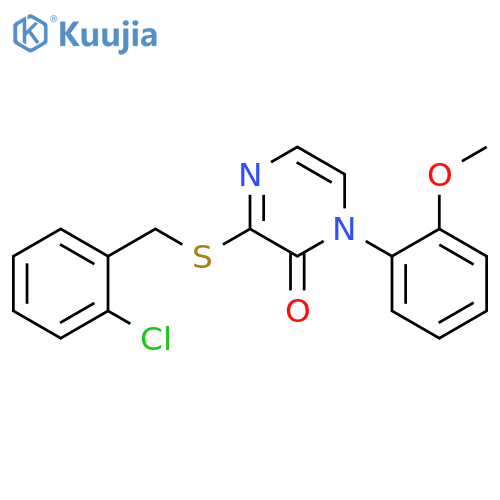 3-{(2-chlorophenyl)methylsulfanyl}-1-(2-methoxyphenyl)-1,2-dihydropyrazin-2-one structure