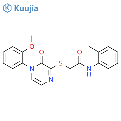 2-{4-(2-methoxyphenyl)-3-oxo-3,4-dihydropyrazin-2-ylsulfanyl}-N-(2-methylphenyl)acetamide structure