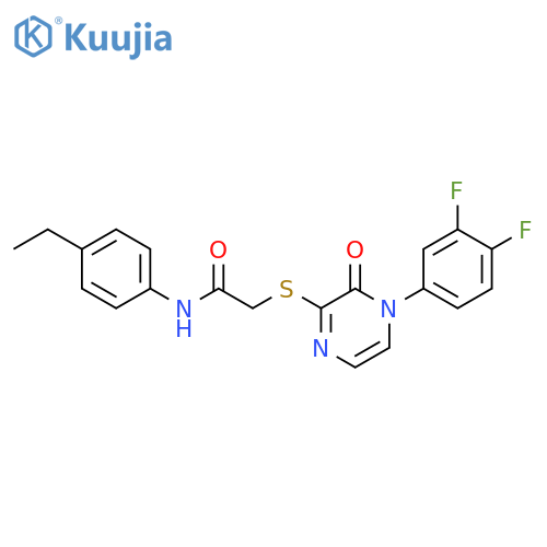 2-{4-(3,4-difluorophenyl)-3-oxo-3,4-dihydropyrazin-2-ylsulfanyl}-N-(4-ethylphenyl)acetamide structure