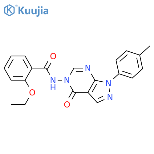 2-ethoxy-N-1-(4-methylphenyl)-4-oxo-1H,4H,5H-pyrazolo3,4-dpyrimidin-5-ylbenzamide structure