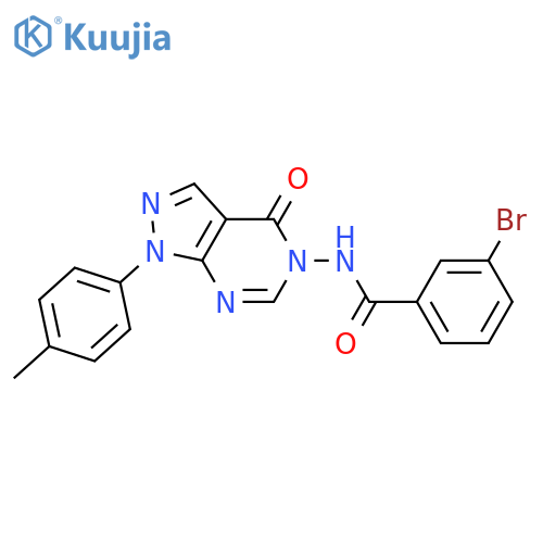 3-bromo-N-1-(4-methylphenyl)-4-oxo-1H,4H,5H-pyrazolo3,4-dpyrimidin-5-ylbenzamide structure