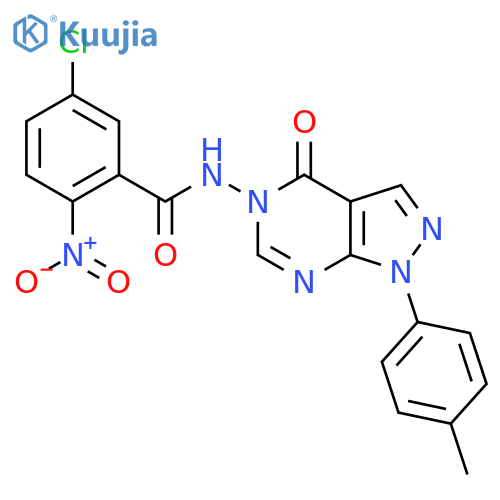 5-chloro-N-1-(4-methylphenyl)-4-oxo-1H,4H,5H-pyrazolo3,4-dpyrimidin-5-yl-2-nitrobenzamide structure