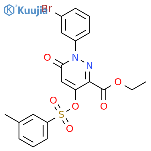 ethyl 1-(3-bromophenyl)-4-(3-methylbenzenesulfonyl)oxy-6-oxo-1,6-dihydropyridazine-3-carboxylate structure