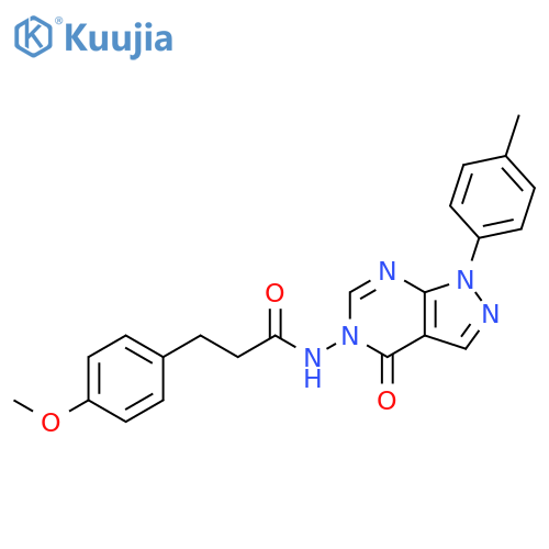 3-(4-methoxyphenyl)-N-1-(4-methylphenyl)-4-oxo-1H,4H,5H-pyrazolo3,4-dpyrimidin-5-ylpropanamide structure