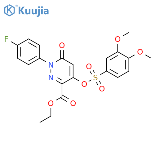 ethyl 4-(3,4-dimethoxybenzenesulfonyl)oxy-1-(4-fluorophenyl)-6-oxo-1,6-dihydropyridazine-3-carboxylate structure