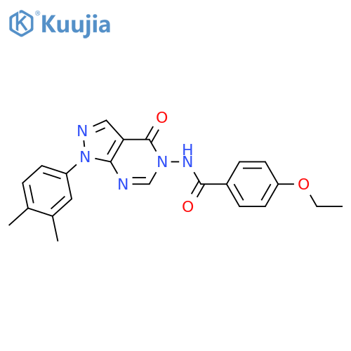 N-1-(3,4-dimethylphenyl)-4-oxo-1H,4H,5H-pyrazolo3,4-dpyrimidin-5-yl-4-ethoxybenzamide structure