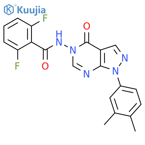 N-1-(3,4-dimethylphenyl)-4-oxo-1H,4H,5H-pyrazolo3,4-dpyrimidin-5-yl-2,6-difluorobenzamide structure