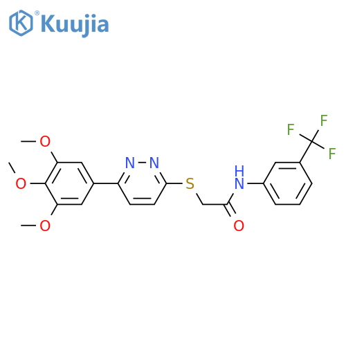 N-3-(trifluoromethyl)phenyl-2-{6-(3,4,5-trimethoxyphenyl)pyridazin-3-ylsulfanyl}acetamide structure