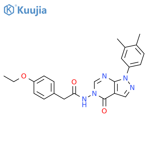 N-1-(3,4-dimethylphenyl)-4-oxo-1H,4H,5H-pyrazolo3,4-dpyrimidin-5-yl-2-(4-ethoxyphenyl)acetamide structure